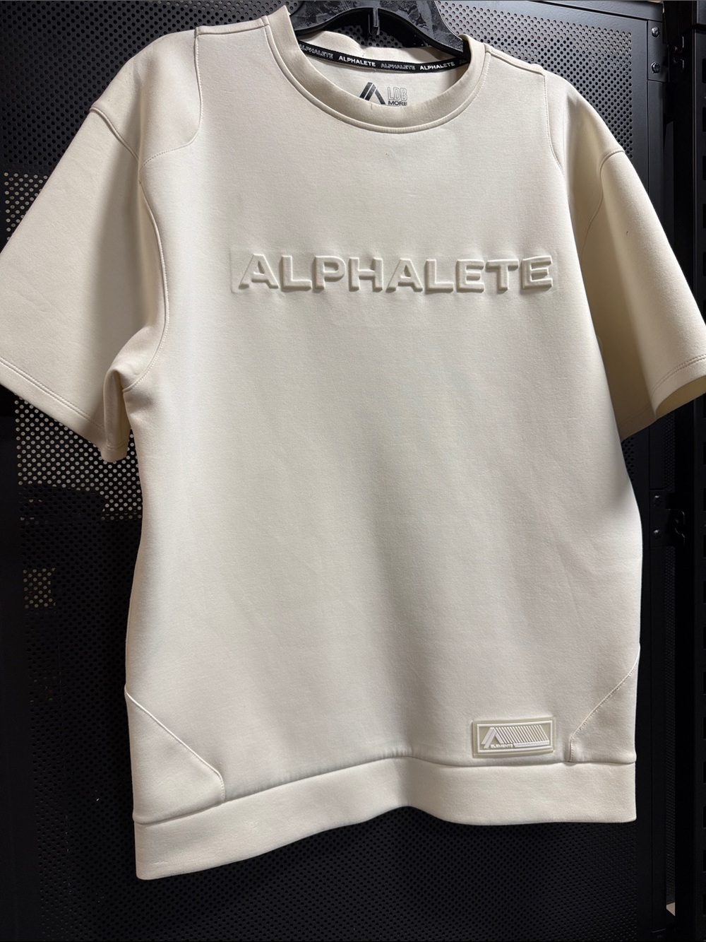Alphalete Cream Logo Short Sleeve Top